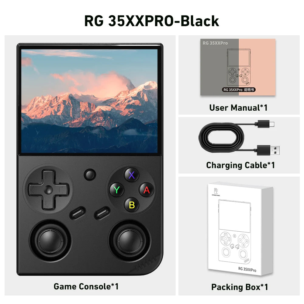 Anbernic RG 35XXPRO 3.5” IPS Screen Video Game Console Linux Built-in 64G Support TV Output Retro Game Player RixelHK Installed
