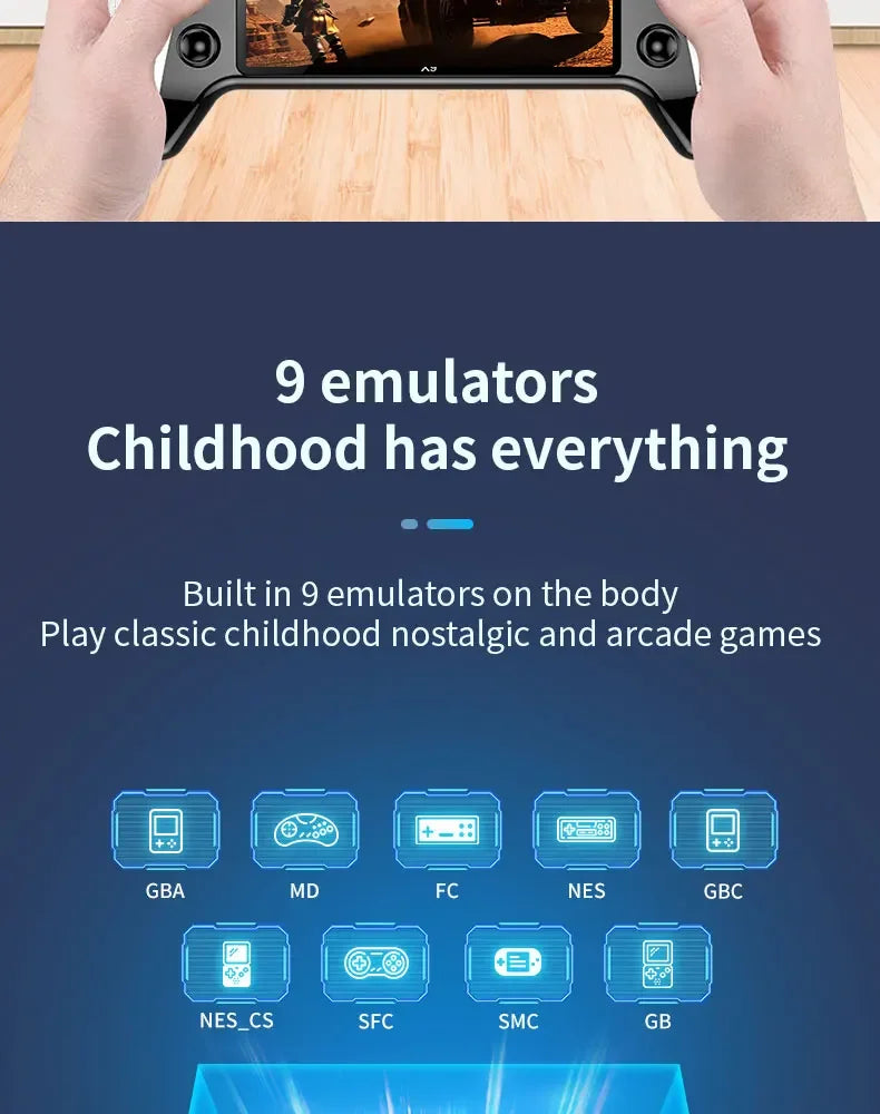 X9 Retro Handheld Video Game Console 1500mAh 5.5-inch IPS Screen Mini Portable Handheld Video Player 1GB-128GB Type-C
