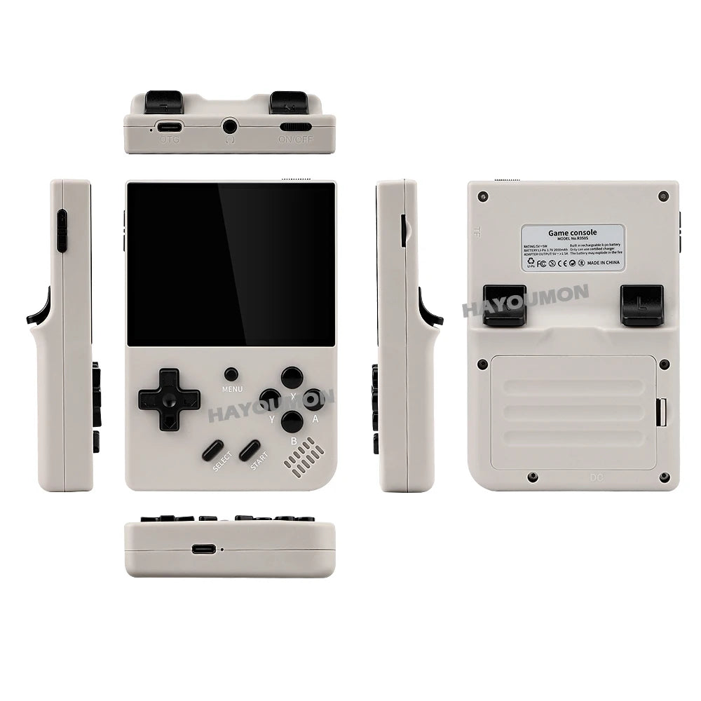 NEW 64G R350S Retro Handheld Video Game Console 3.5" IPS HD Screen Linux System 15000+ Portable Pocket Video Player R350S