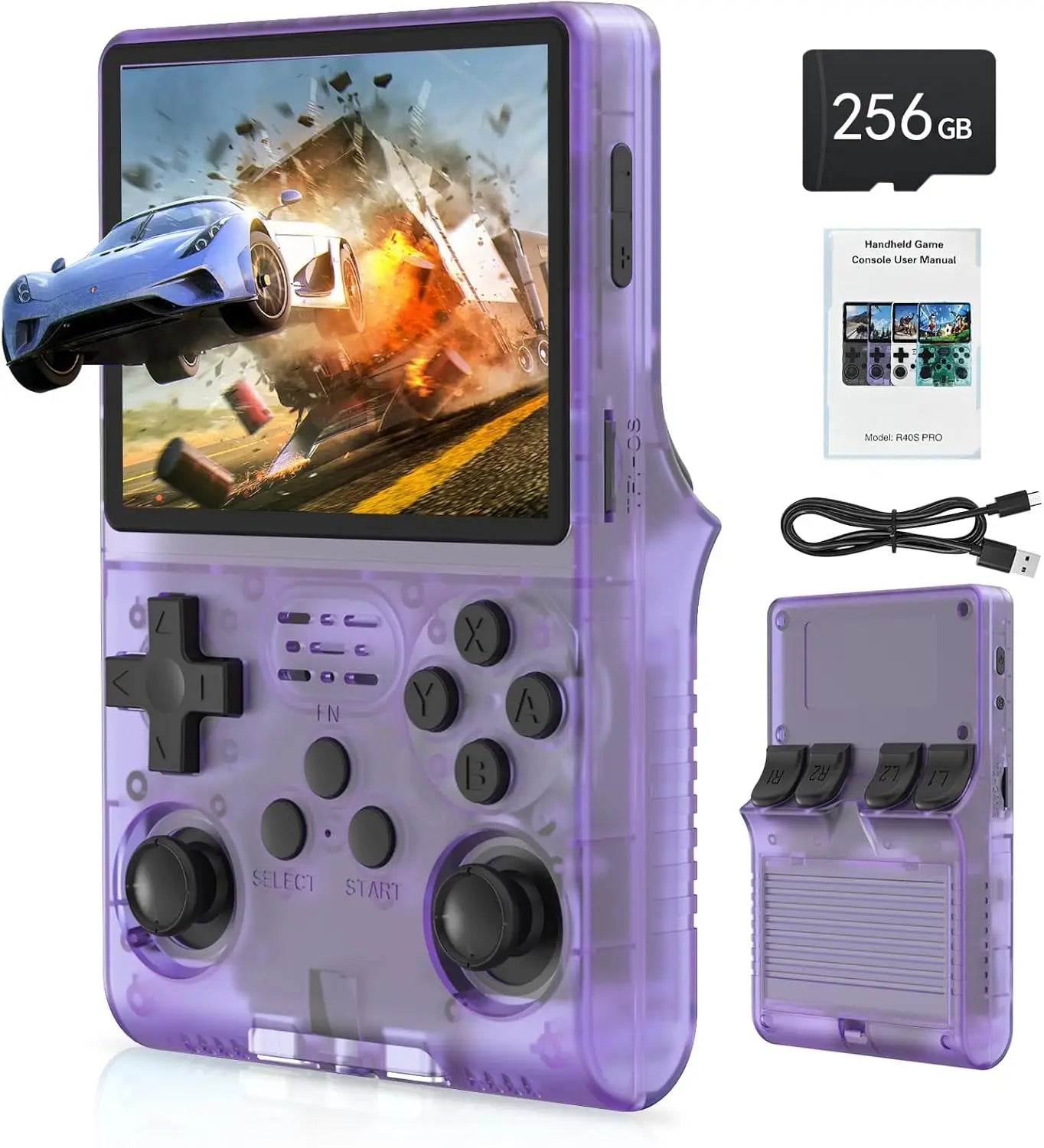 R40S Pro Retro Handheld Game Console 3.5-inch Open-Source Linux System 256GB Portable Video Player Handheld Game Console