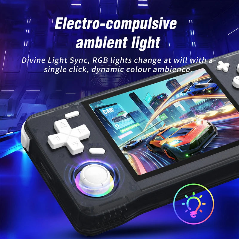 Newest Retro XF35H Handheld Video Game Console Portable 3.5 Inch IPS Screen  Preloaded Games Linux System Pocket Player 128GB