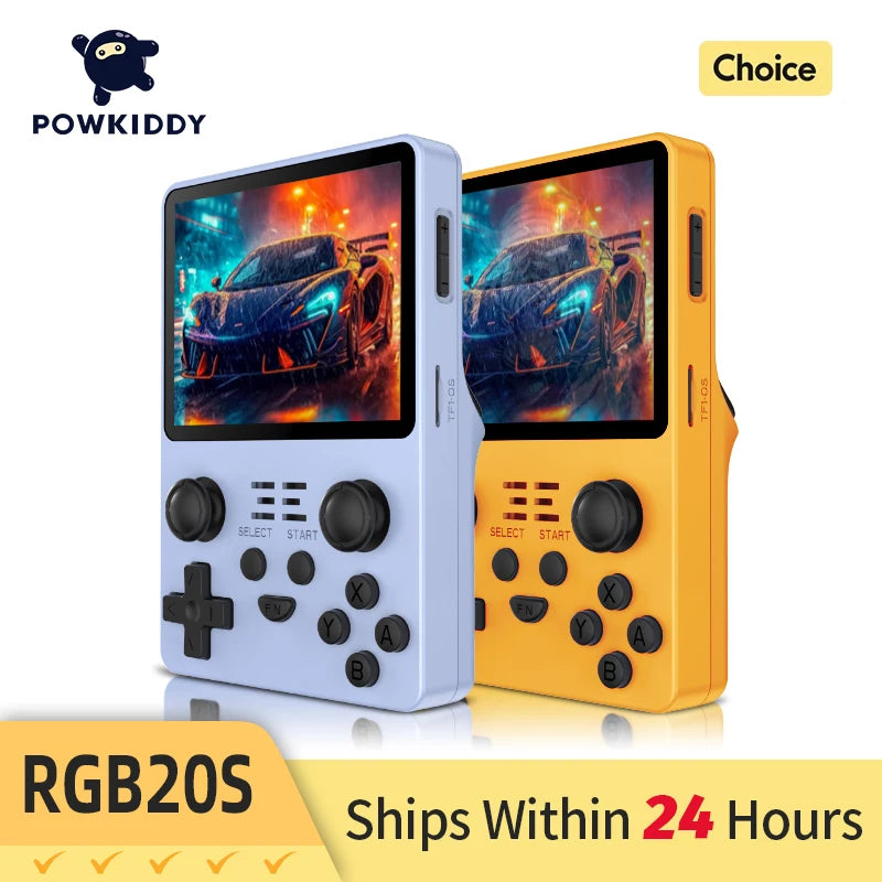 NEW POWKIDDY RGB20S Transparent Handheld Game Console 3.5 Inch 640*480 IPS Screen ArkOS Opendinglinux Gaming Children's Gifts