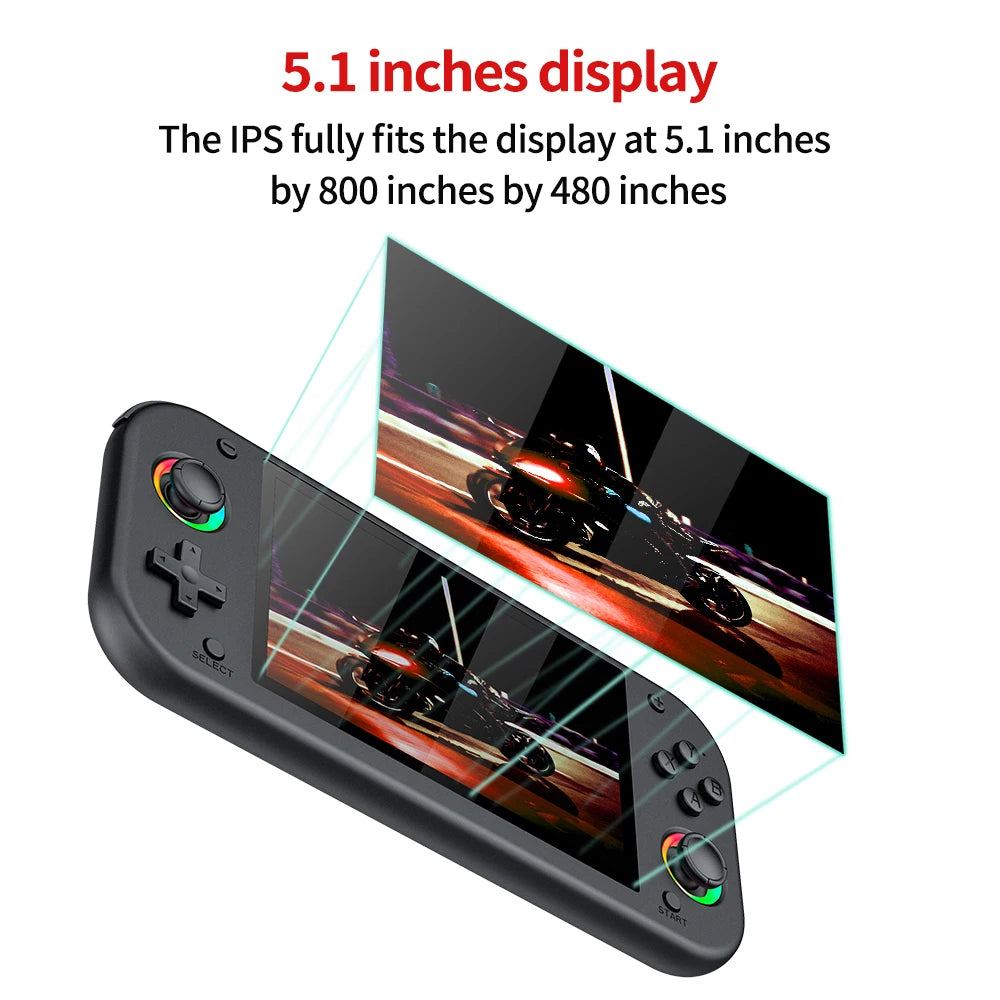 M26 Handheld Game Console Kids Gifts 5.1Inch 64GB IPS Screen 3D Retro Handheld Game Console with 20000 Games