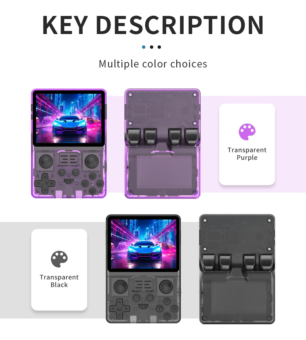 NEW POWKIDDY RGB20S Transparent Handheld Game Console 3.5 Inch 640*480 IPS Screen ArkOS Opendinglinux Gaming Children's Gifts