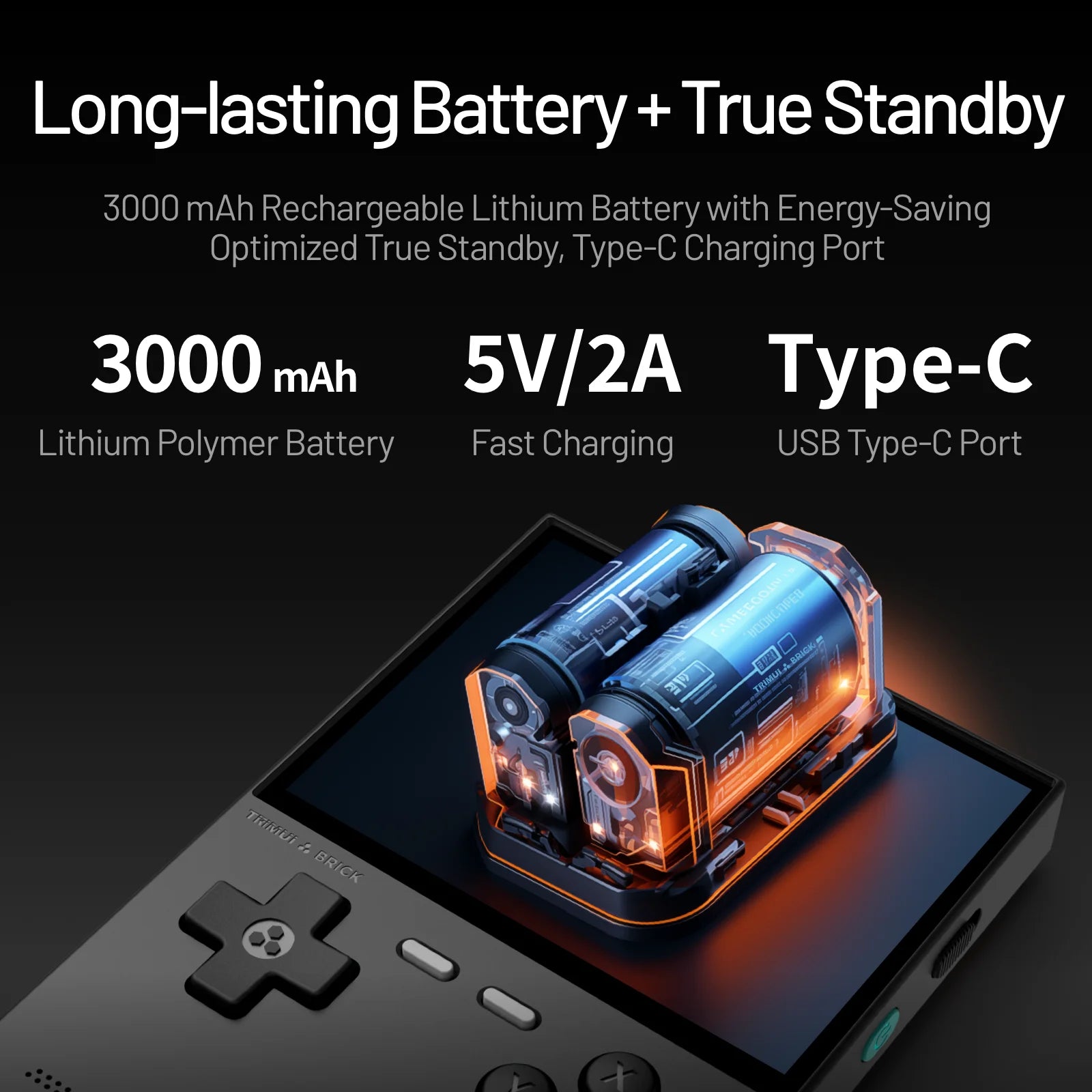 TRIMUI BRICK Handheld Game Console 3.2'' IPS Screen A133P Linux System Trimui UI Metal Back Panel Key LED Lighting Free Keycaps