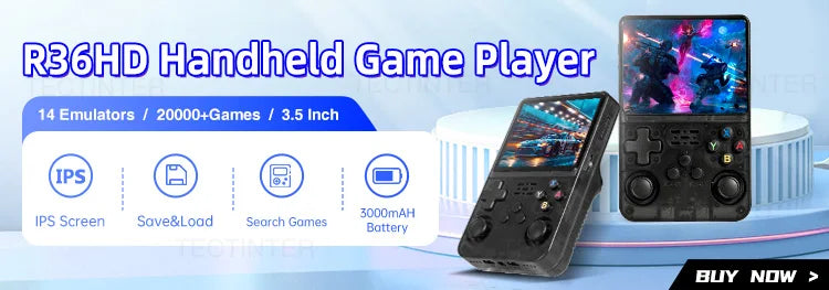 GB350 Handheld Game Player 3.5Inch IPS Screen Built-in 64G 20000+ Games Linux System Portable Retro Video Game Console For PS1