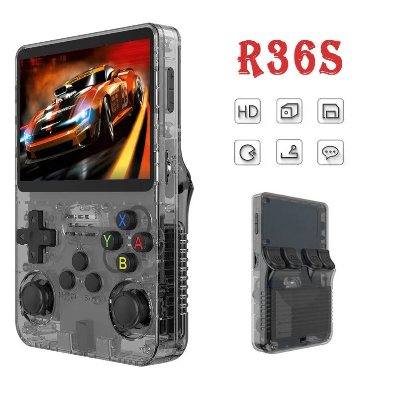 R36S Retro Video Handheld Game Console Linux System 3.5 Inch lPS Screen Built in 3000mah Battery Preinstalled Games