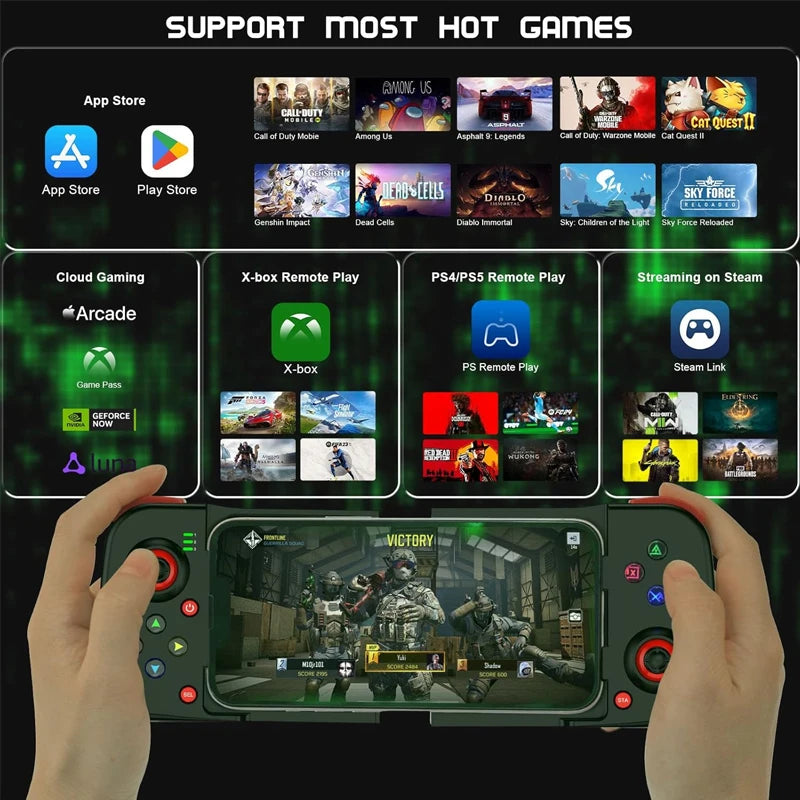 Mobile Controller For IPhone/Android, Ergonomically Designed Mobile Game Controller - Wireless Gamepad For Cloud Gaming And PS