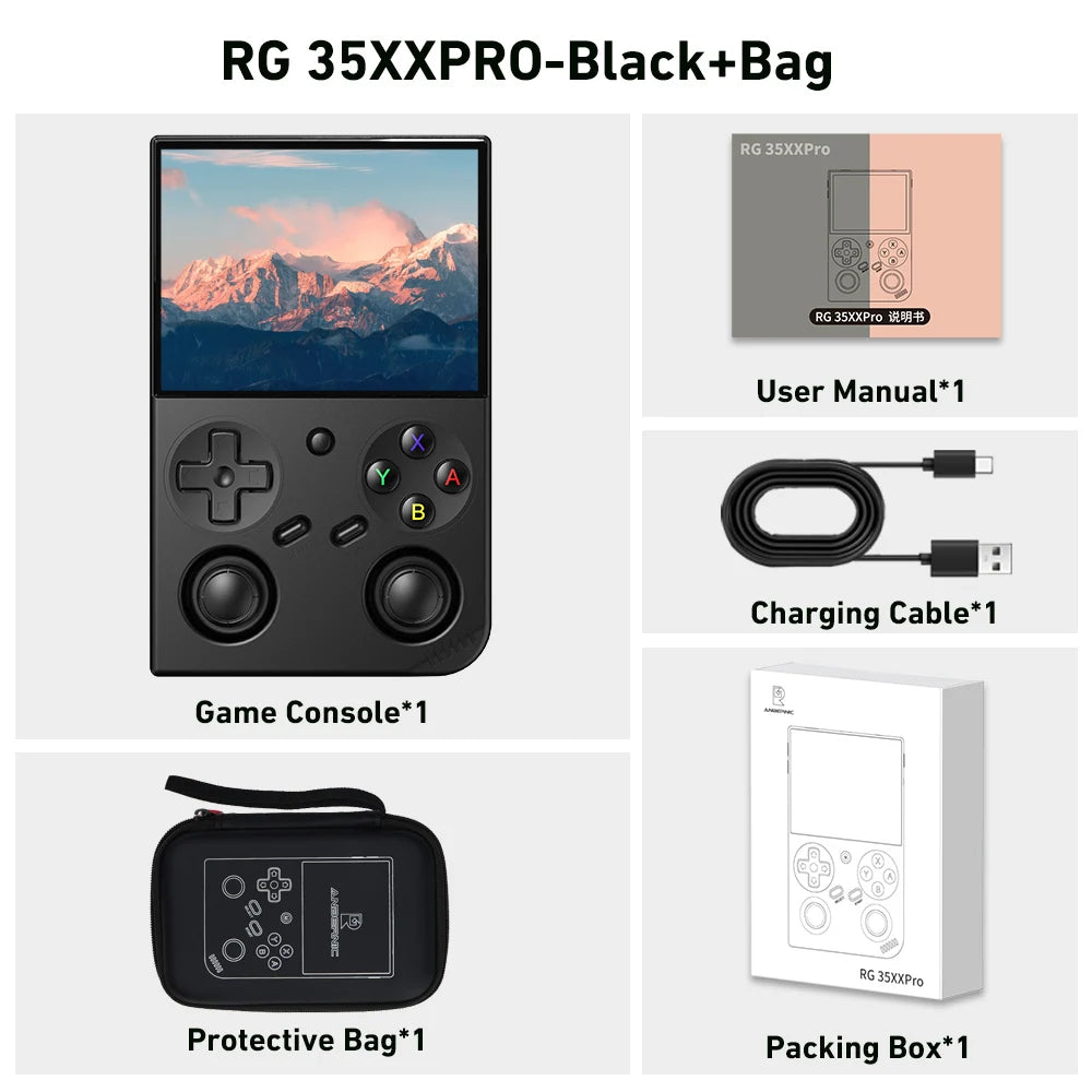 Anbernic RG 35XXPRO 3.5” IPS Screen Video Game Console Linux Built-in 64G Support TV Output Retro Game Player RixelHK Installed