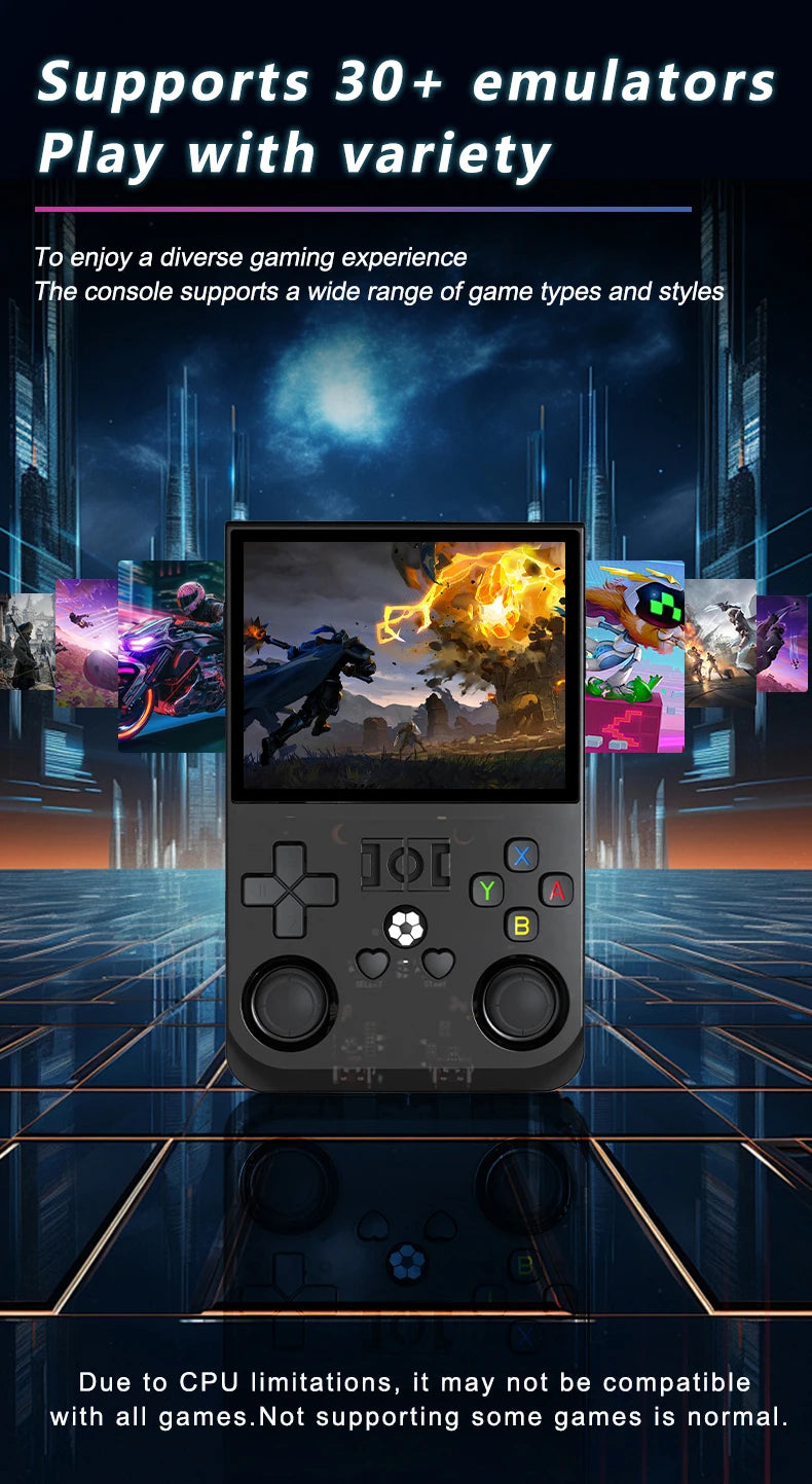 Open Source R36PRO Handheld Game Console Linux System 3.5inch HD Screen 4000mAh Play 6h 1GB+8GB RAM, Support TFcard 64GB 128GB