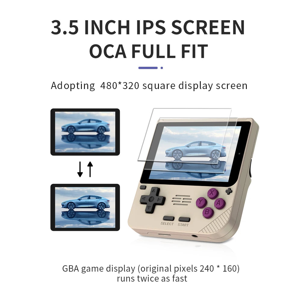 New POWKIDDY V10 Handheld Game Console 3.5 Inch 480*320 IPS OCA Full Screen Retro Opendinglinux Handhelds Cheap Children's Gifts