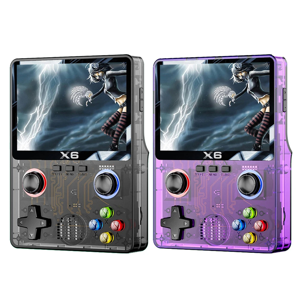 X6 Portable Video Game Console 2000mAh 3.5 Inch IPS Screen Video Gaming Console 3D Joystick Classic Video Player for Adults Kids