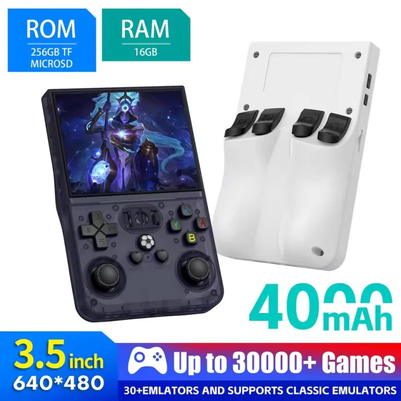 Retro Game R36 Pro – 3.5" HD Display, Open-Source OS, 128GB Preloaded Games, Classic Portable Console