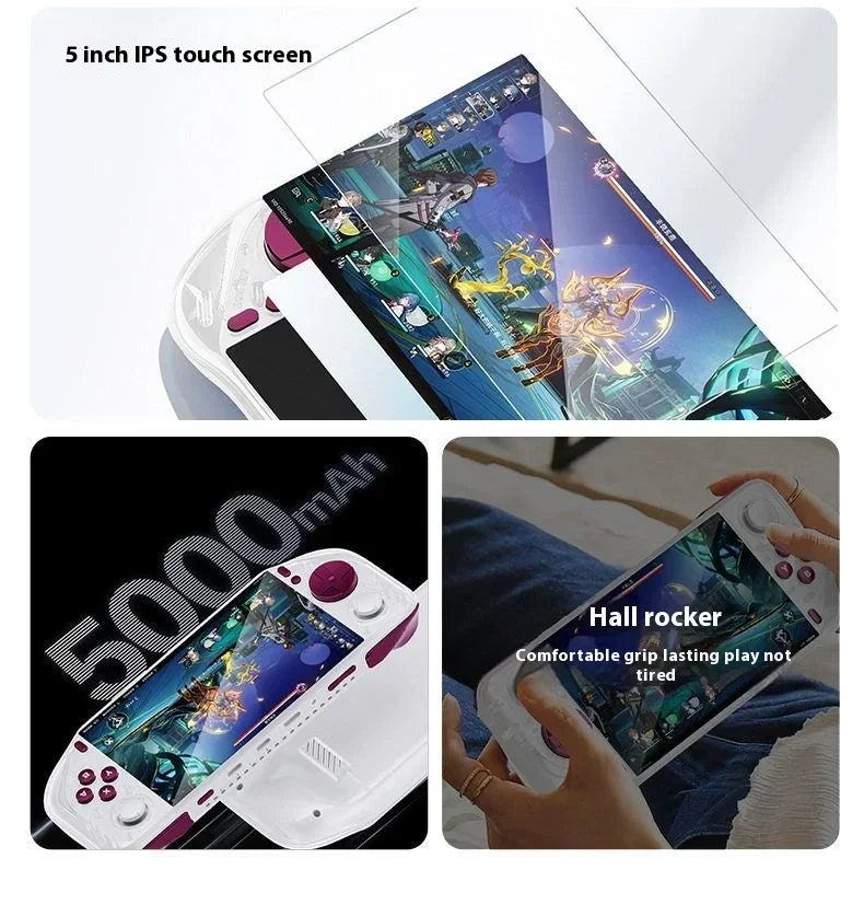 E6 MAX Game Console 5Inch 1280*720 DPI IPS Touch Screen 5000mAh Hall Joystick Handheld Game Consoles Support Projection Custom