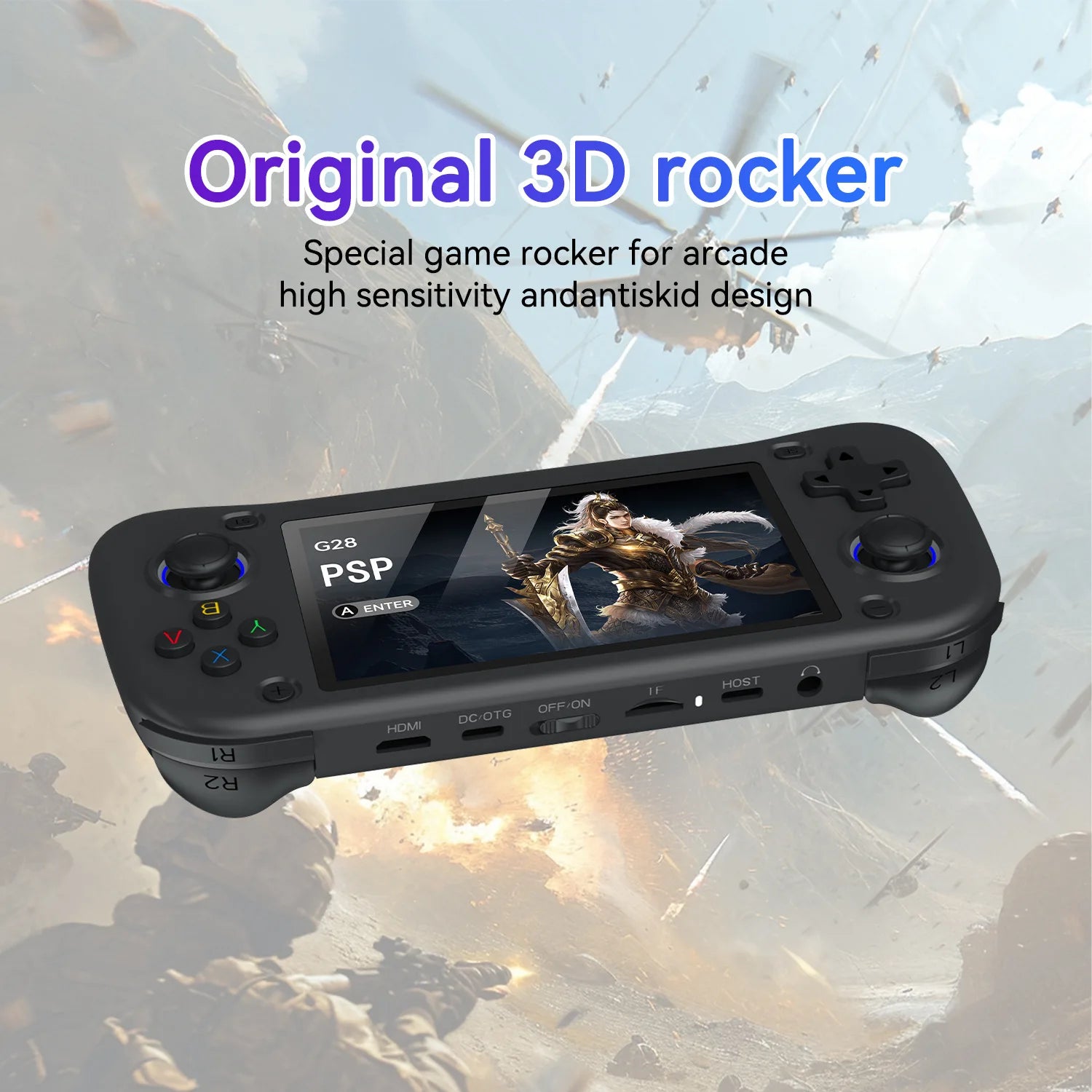 G28 Retro Handheld Video Game Console 64GB 4.3 Inch MIPI Screen Portable Linux System Pocket Player with 128GB 20000+ Games
