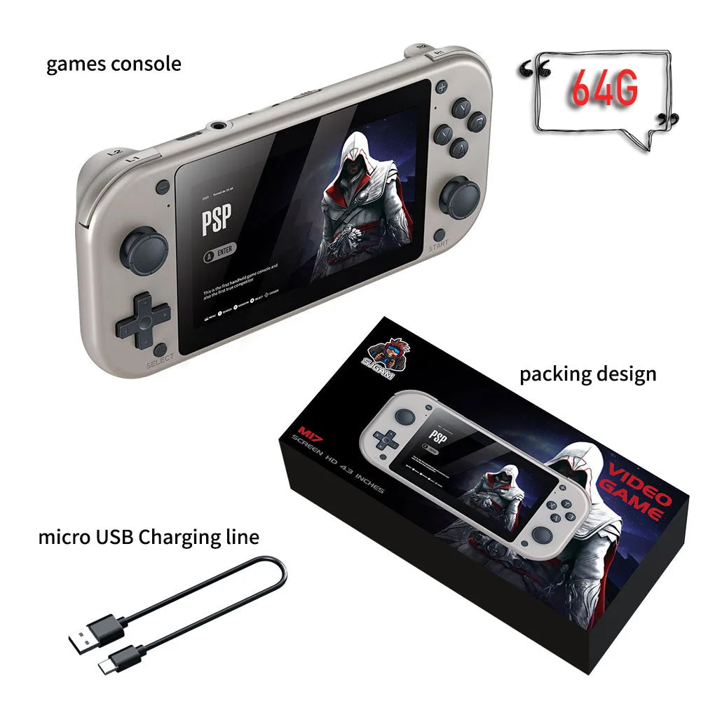M17 Handheld console Console 4.3 inch LCD screen  Retro Portable Video Game 20000 + Built-in 25 Simulator Video Player