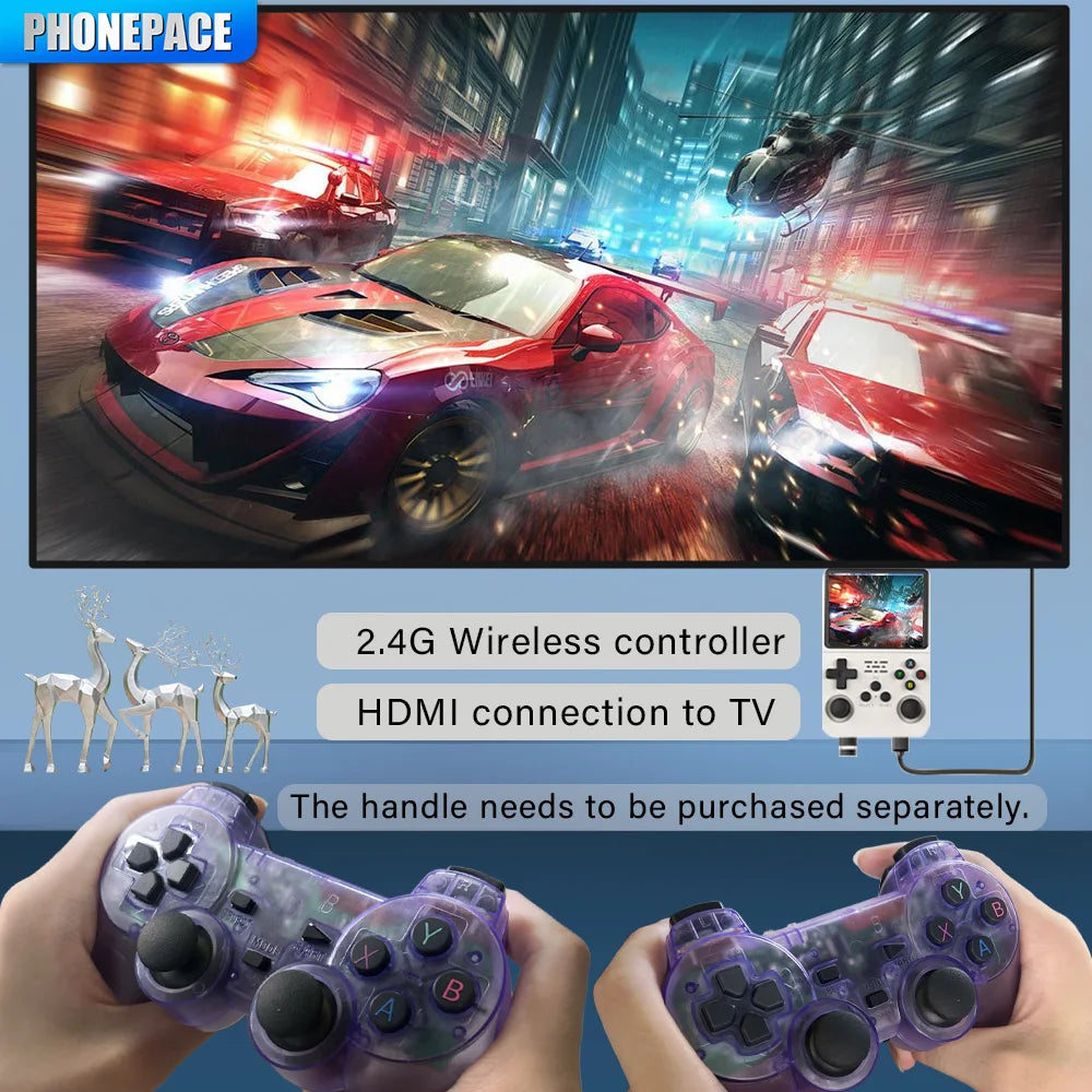 New R36S Game Console, Support HDMI High Definition Output Connection Display, 2.4G Wireless Handle Connection, Double Happy