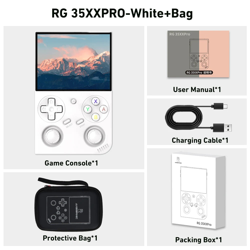 Anbernic RG 35XXPRO 3.5” IPS Screen Video Game Console Linux Built-in 64G Support TV Output Retro Game Player RixelHK Installed