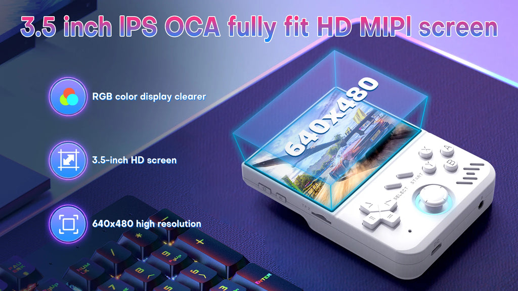AISLPC Mini Portable MY MINI Retro Handheld Video Game Console 3.5-inch Linux System Handheld Video Player 128GB 15000 Games