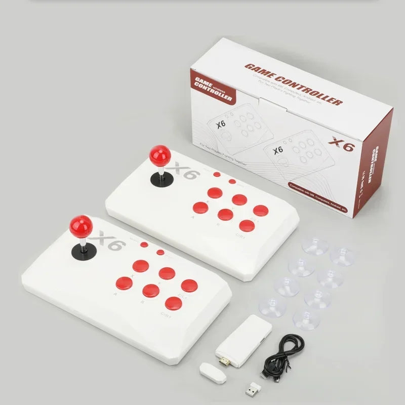 X6 Retro Video Game Console 2.4G Wireless Double Rocker Console Stick Built-in 15000 Classical Games for Play Kids Gift