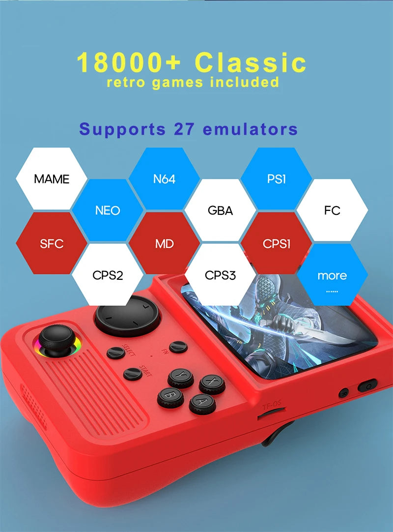 R36T Retro Handheld Video Game Console EmuEMEC System 3.5 Inch IPS Screen 2025 New Upgrade Portable Pocket Video Party Player