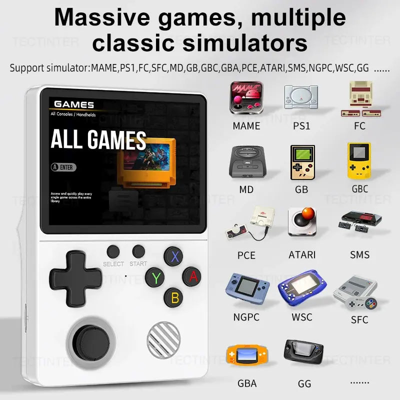 GB350 Handheld Game Player 3.5Inch IPS Screen Built-in 64G 20000+ Games Linux System Portable Retro Video Game Console For PS1
