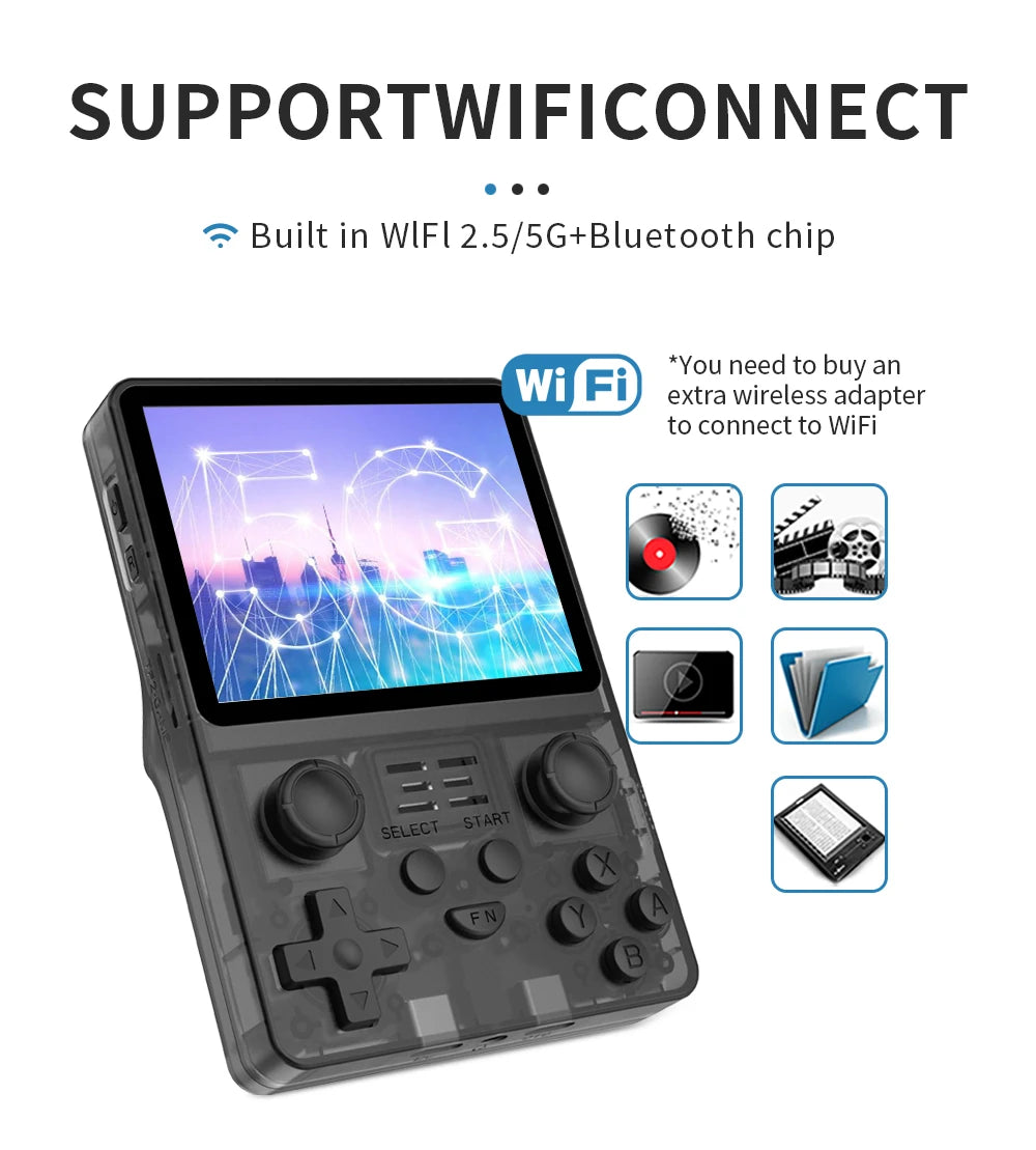 NEW POWKIDDY RGB20S Transparent Handheld Game Console 3.5 Inch 640*480 IPS Screen ArkOS Opendinglinux Gaming Children's Gifts